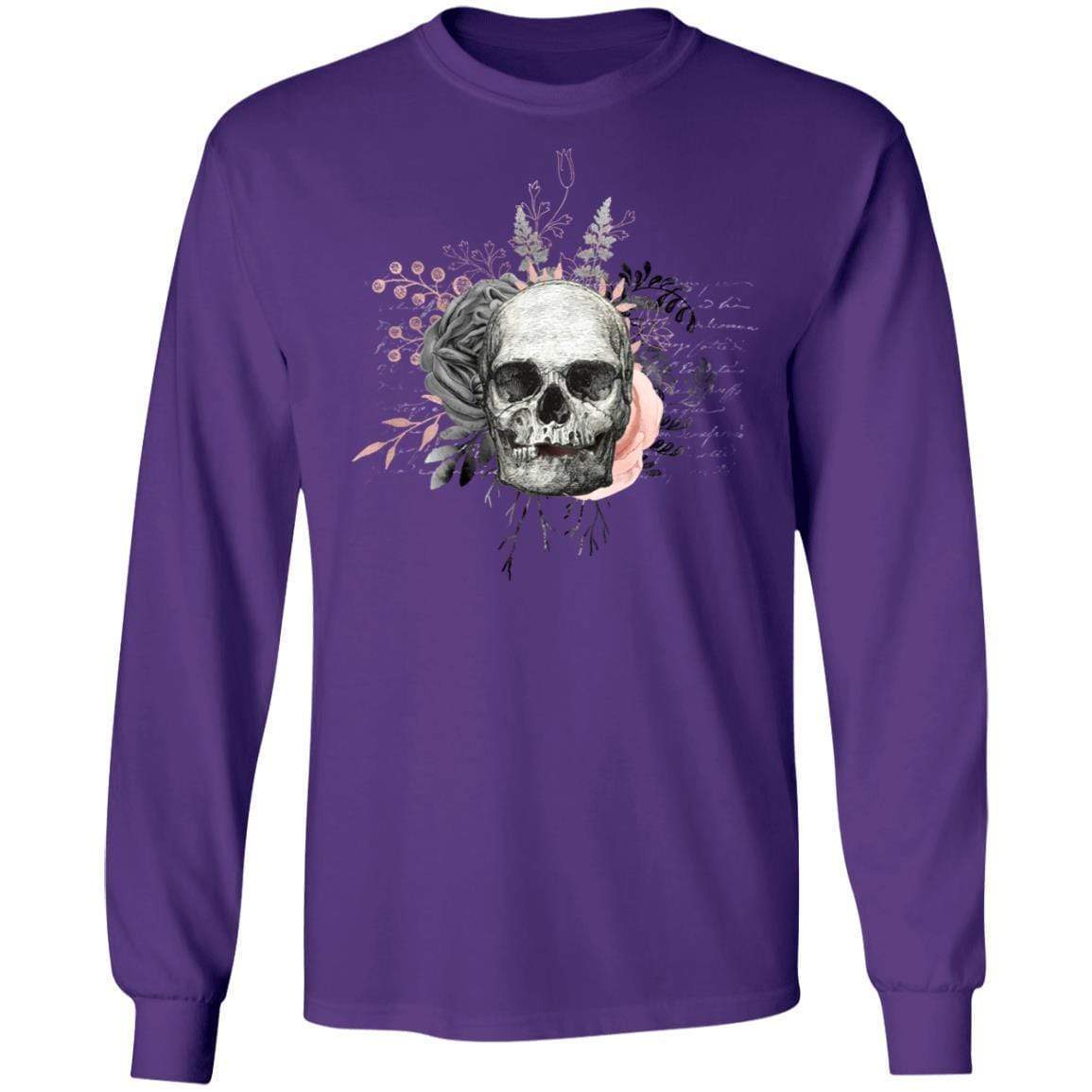 T-Shirts Purple / S Winey Bitches Co Skull Design #4 LS Ultra Cotton T-Shirt WineyBitchesCo