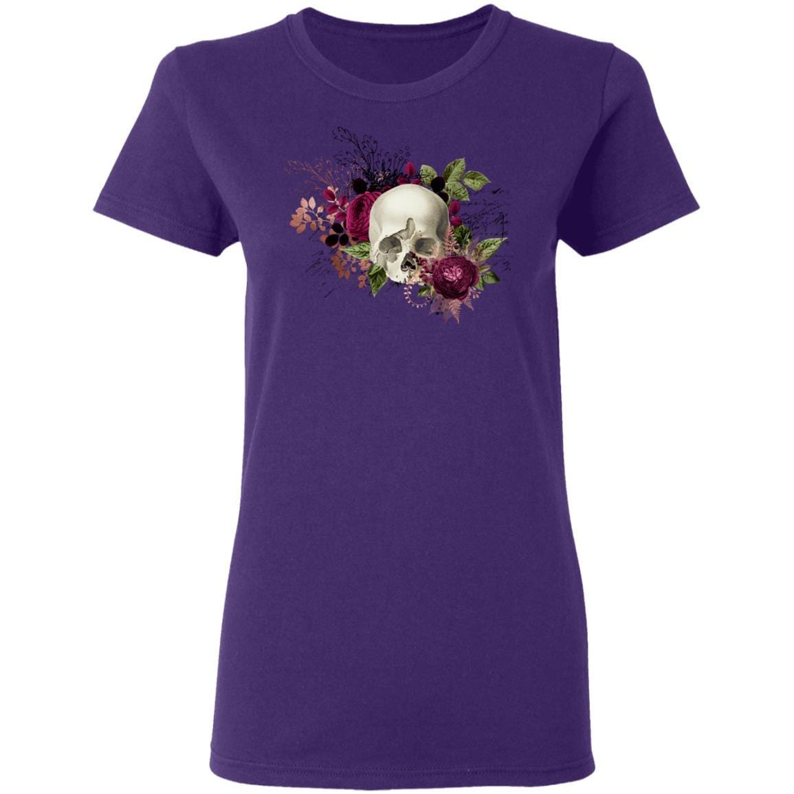 T-Shirts Purple / S Winey Bitches Co Skull Design #6 Ladies' 5.3 oz. T-Shirt WineyBitchesCo