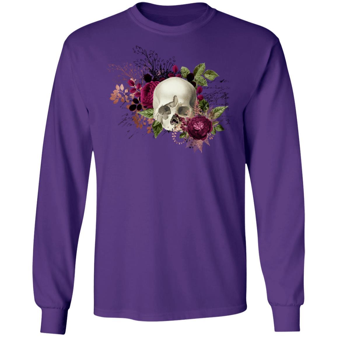 T-Shirts Purple / S Winey Bitches Co Skull Design #6 LS Ultra Cotton T-Shirt WineyBitchesCo