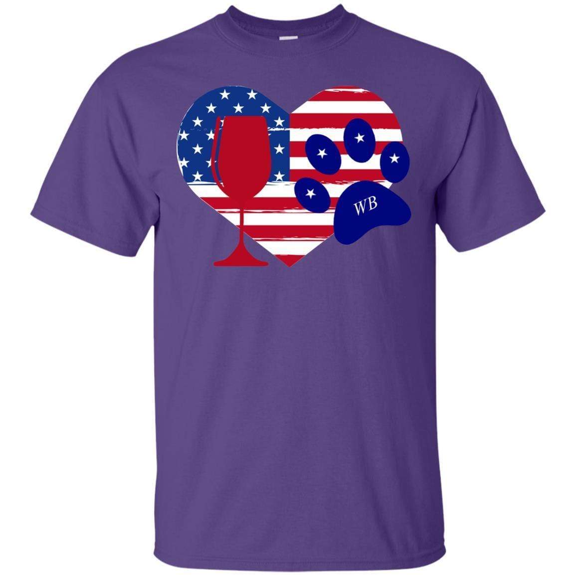 T-Shirts Purple / S WineyBitches.Co American Wine Paw Heart Ultra Cotton T-Shirt WineyBitchesCo