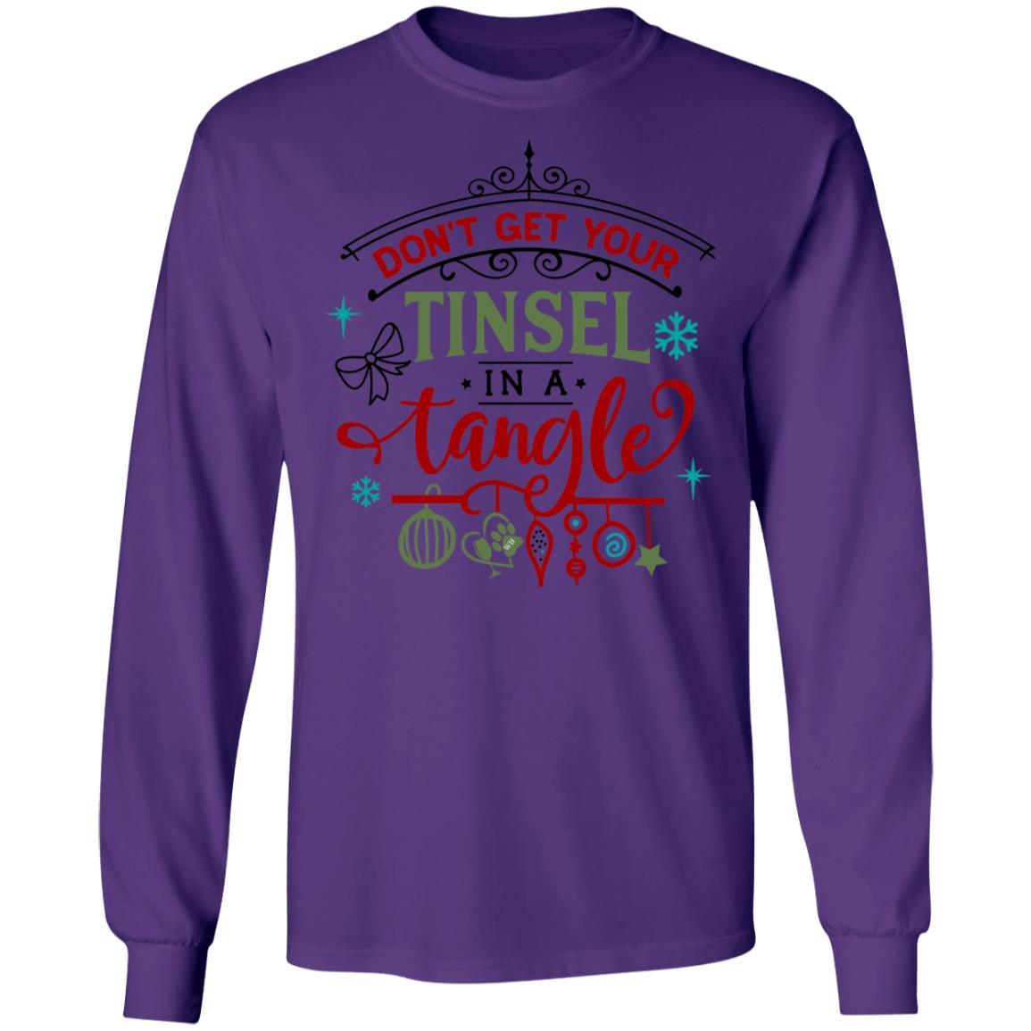 T-Shirts Purple / S WineyBitches.Co "Don't Get Your Tinsel In A Tangle"  LS Ultra Cotton T-Shirt WineyBitchesCo