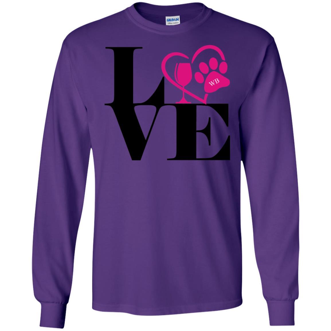 T-Shirts Purple / S WineyBitches.Co "Love Paw 2" LS Ultra Cotton T-Shirt WineyBitchesCo