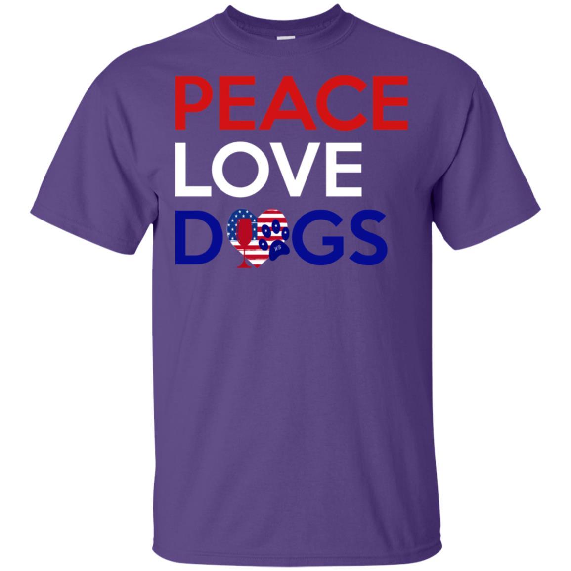 T-Shirts Purple / S WineyBitches.Co Peace Love Dog Ultra Cotton T-Shirt WineyBitchesCo