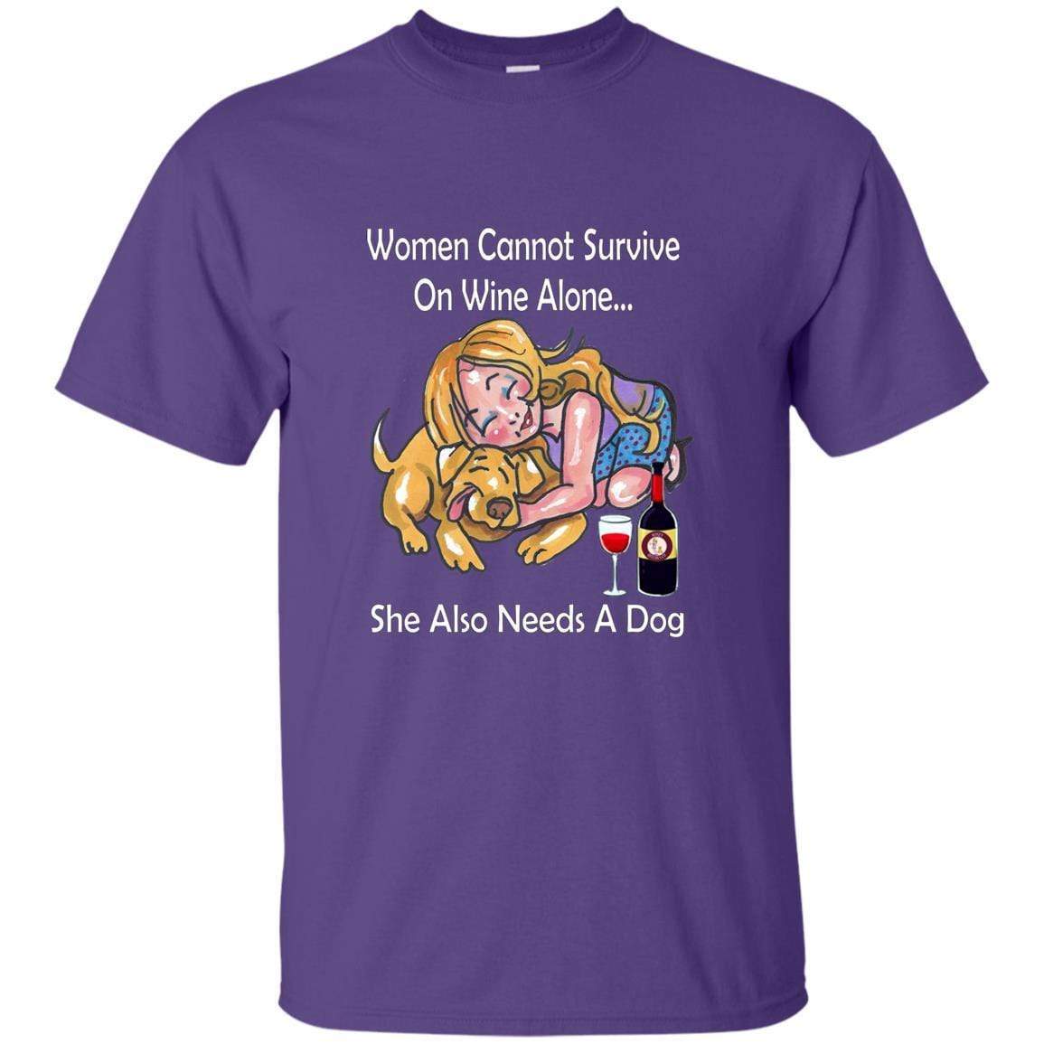 T-Shirts Purple / S WineyBitches.co True or False? "Women Cannot Survive On Wine Alone.. Ultra Cotton T WineyBitchesCo