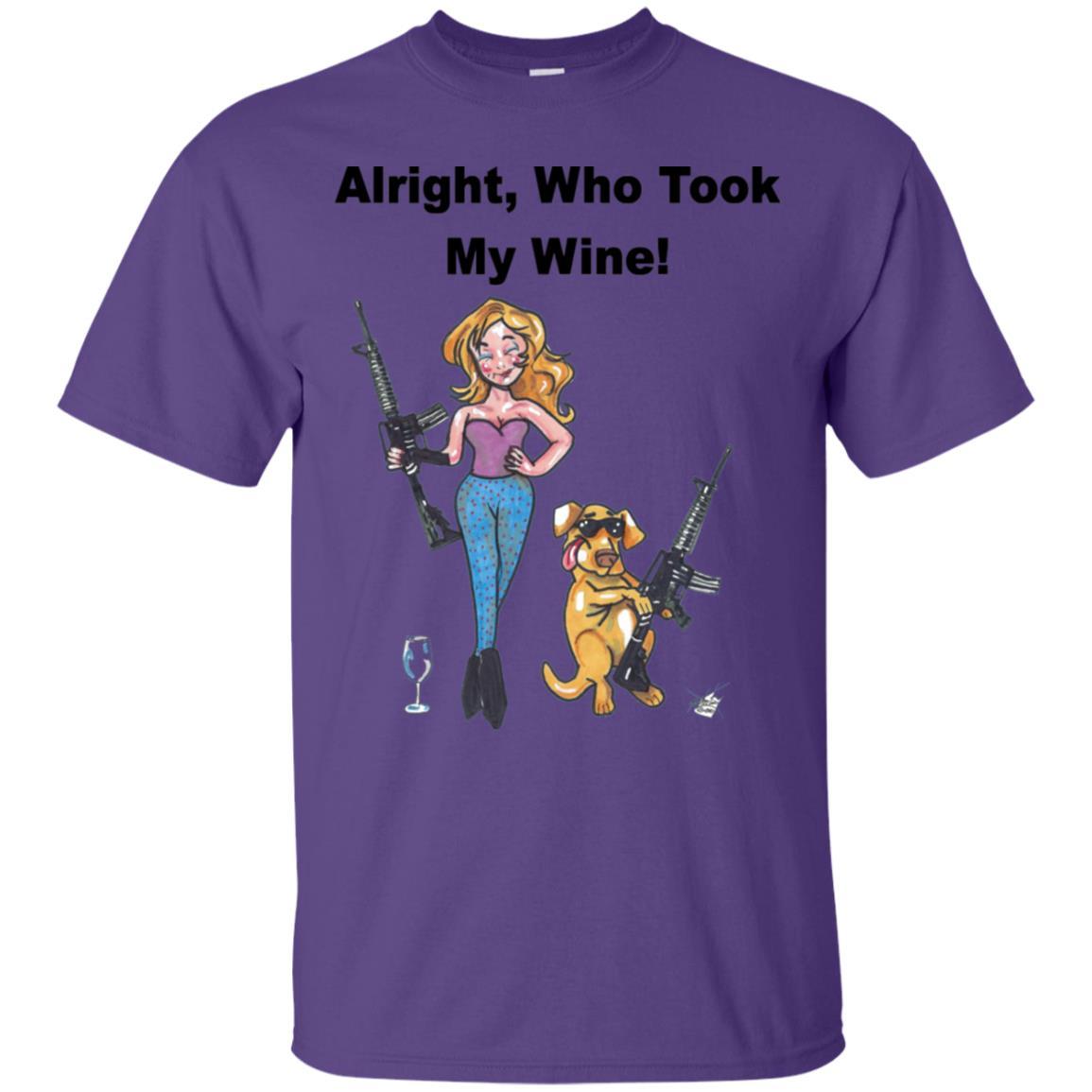 T-Shirts Purple / S WineyBitches.co "Who Took My Wine" Ultra Cotton T-Shirt WineyBitchesCo