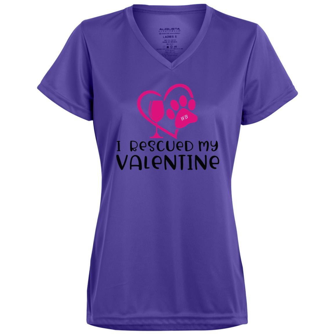 T-Shirts Purple / X-Small Winey Bitches Co "I Rescued My Valentine" Ladies' Wicking T-Shirt WineyBitchesCo