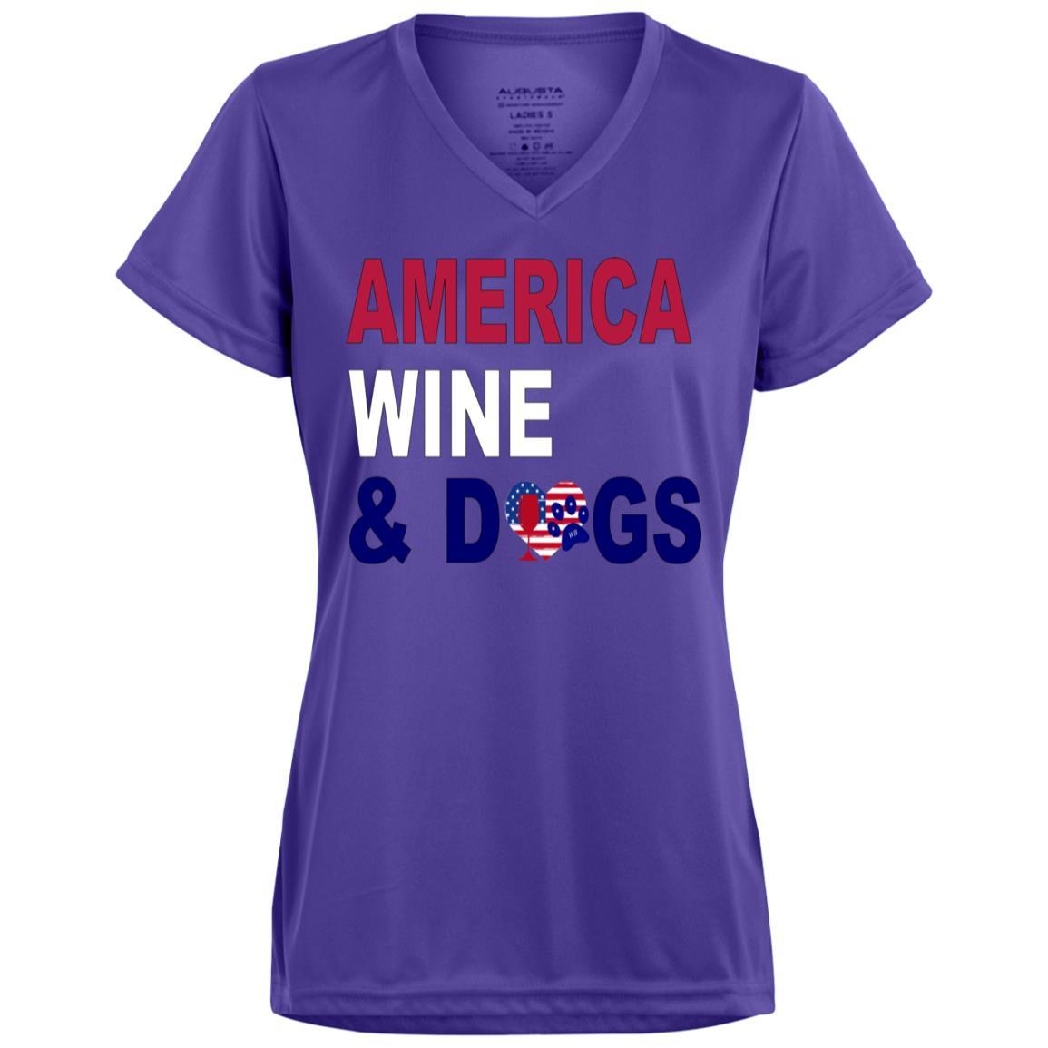 T-Shirts Purple / X-Small WineyBitches.Co America Wine Dogs Ladies' Wicking T-Shirt WineyBitchesCo
