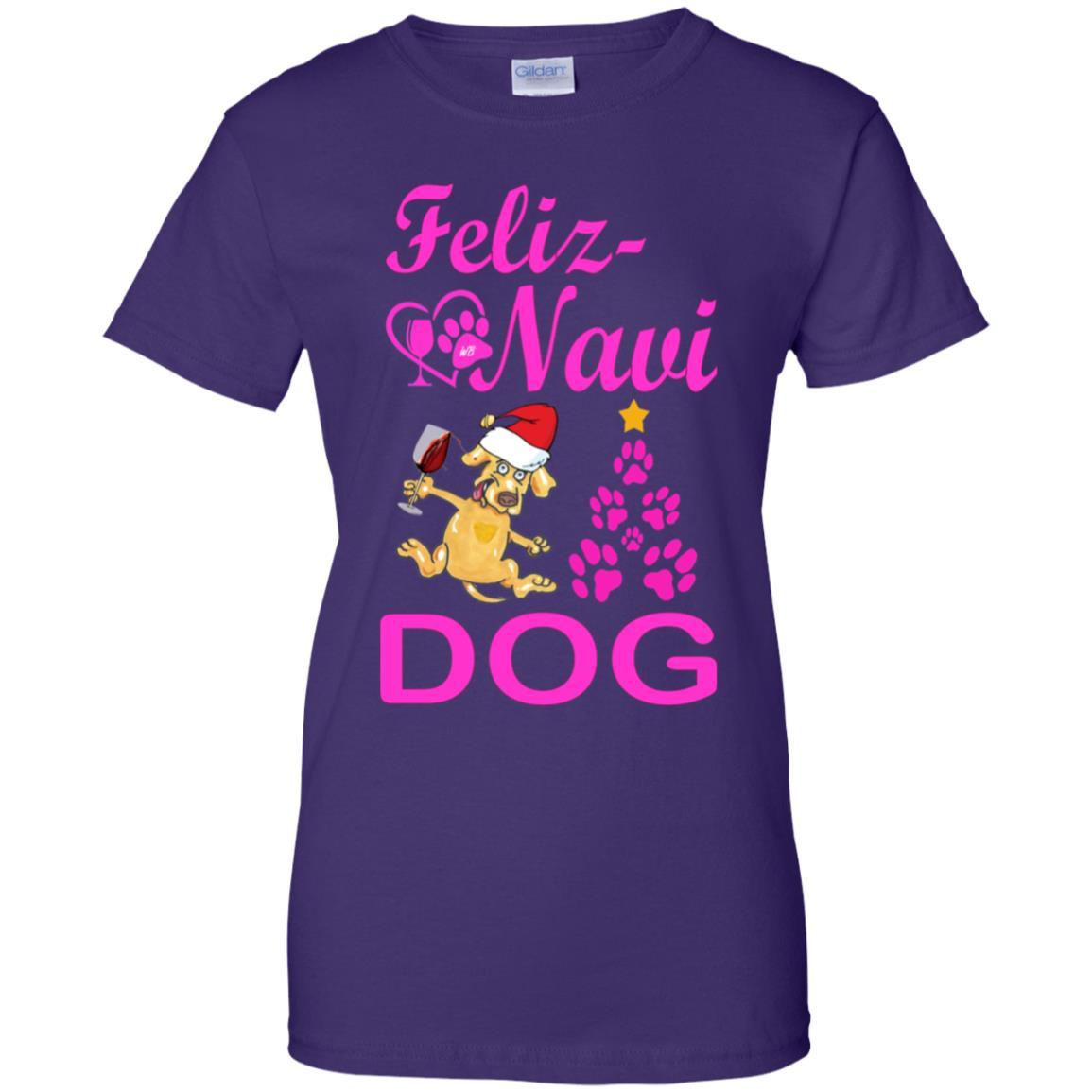 T-Shirts Purple / X-Small WineyBitches.co Feliz Navi Dog Ladies' 100% Cotton T-Shirt WineyBitchesCo