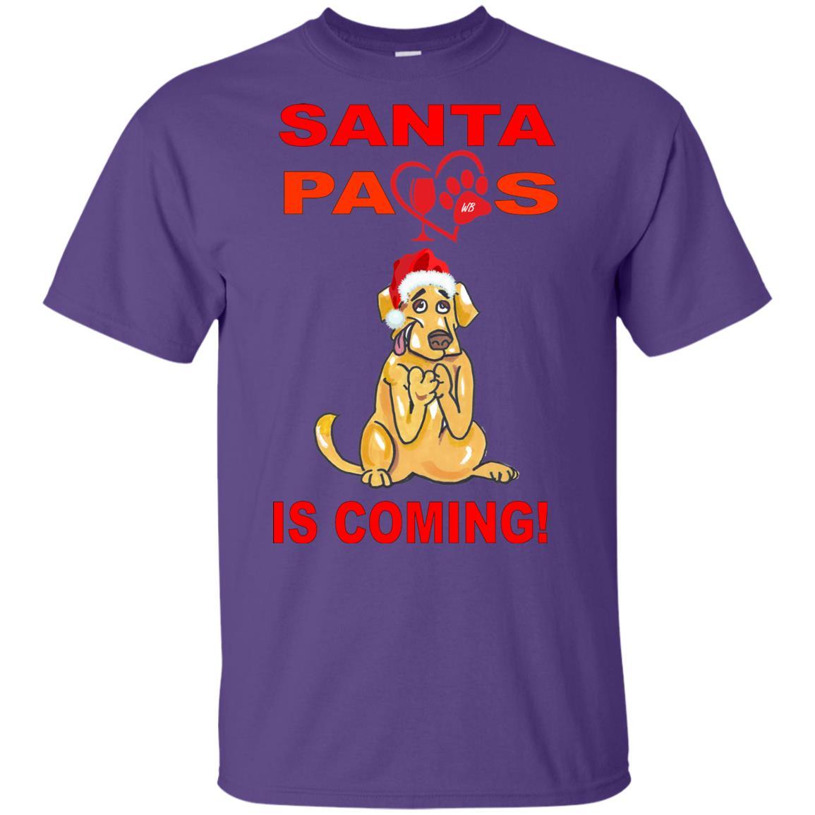 T-Shirts Purple / YXS WineyBitches.co Santa Paws Is Coming Youth Ultra Cotton T-Shirt WineyBitchesCo