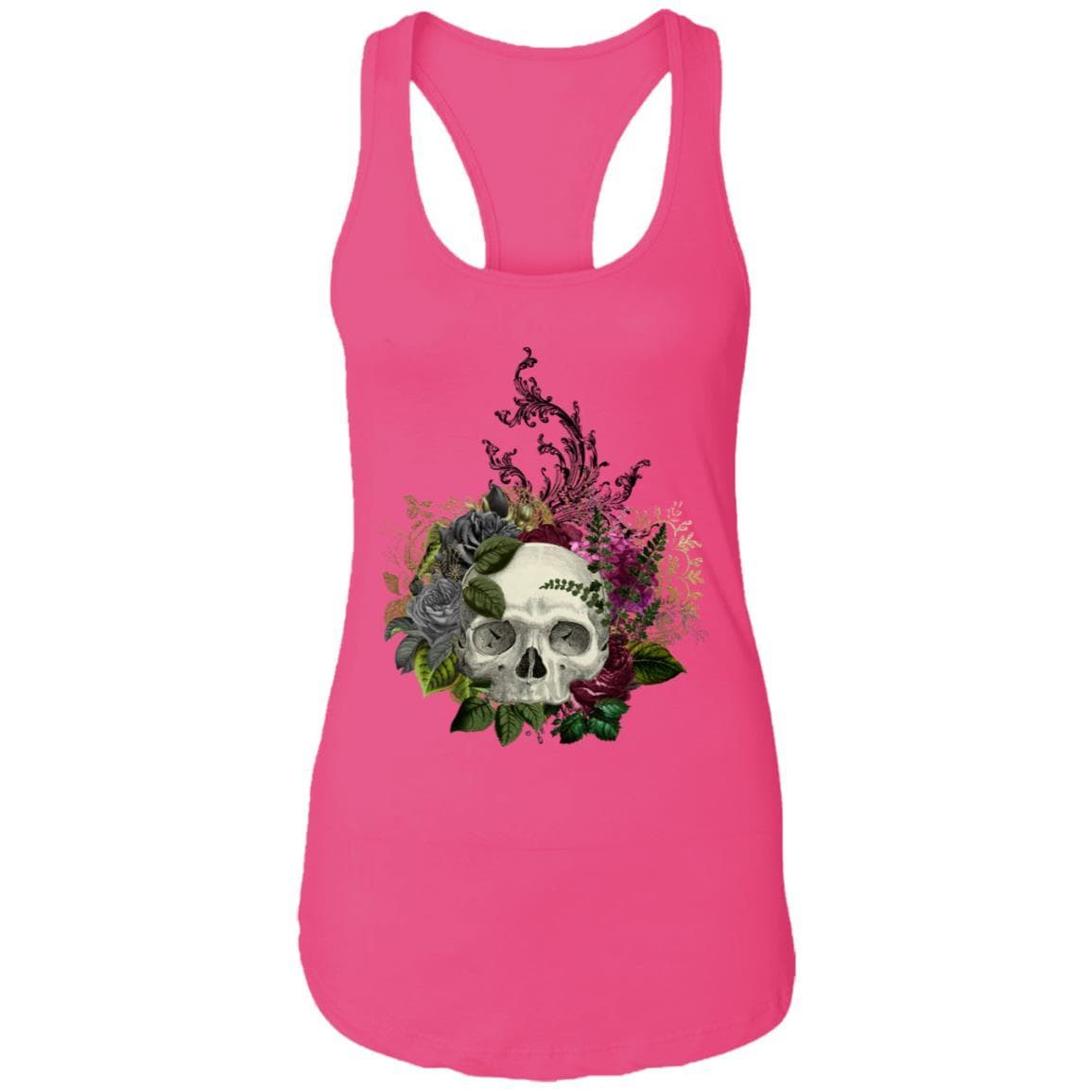 T-Shirts Raspberry / X-Small Winey Bitches Co Skull Design #1 Ladies Ideal Racerback Tank WineyBitchesCo