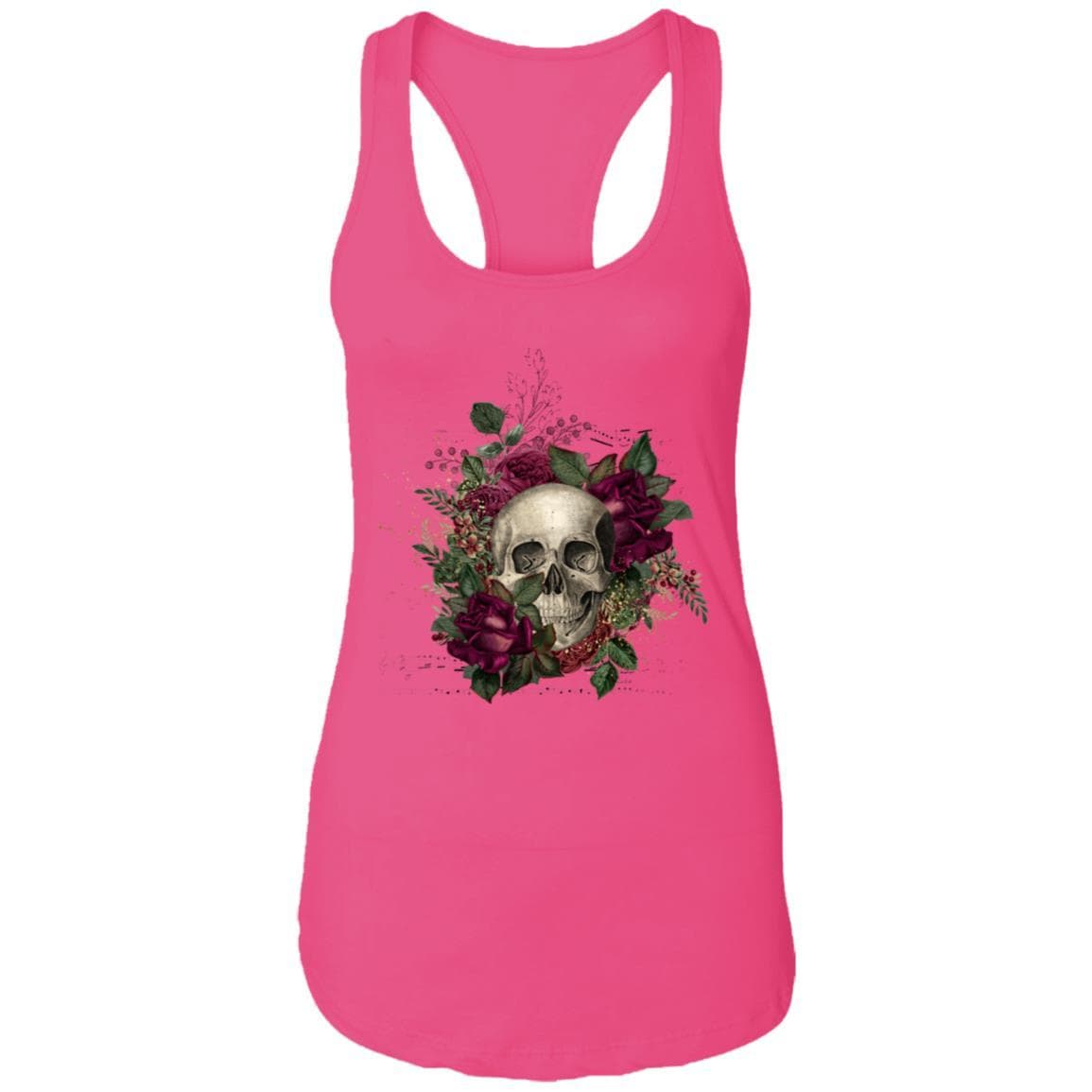 T-Shirts Raspberry / X-Small Winey Bitches Co Skull Design #2 Ladies Ideal Racerback Tank WineyBitchesCo