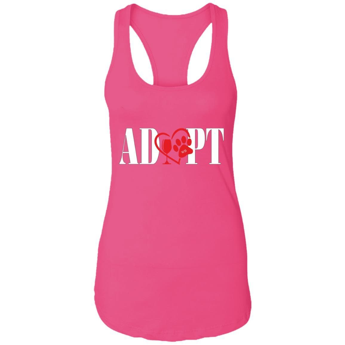 T-Shirts Raspberry / X-Small WineyBitches.Co “Adopt” Ladies Ideal Racerback Tank-Red Heart - Wht Lettering WineyBitchesCo