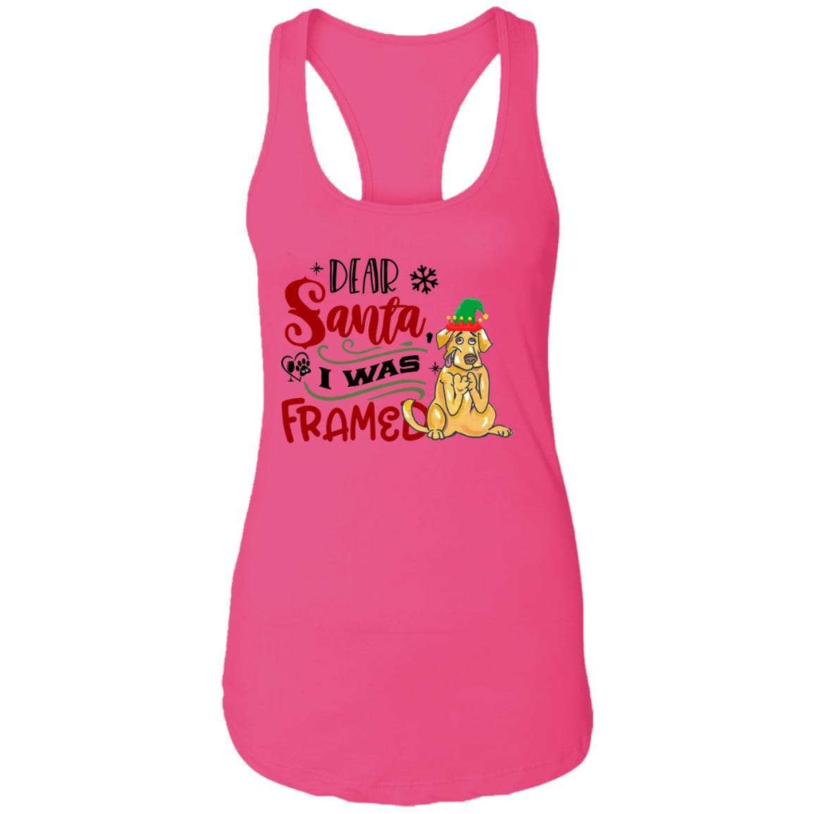 T-Shirts Raspberry / X-Small WineyBitches.Co "Dear Santa I Was Framed" Ladies Ideal Racerback Tank WineyBitchesCo