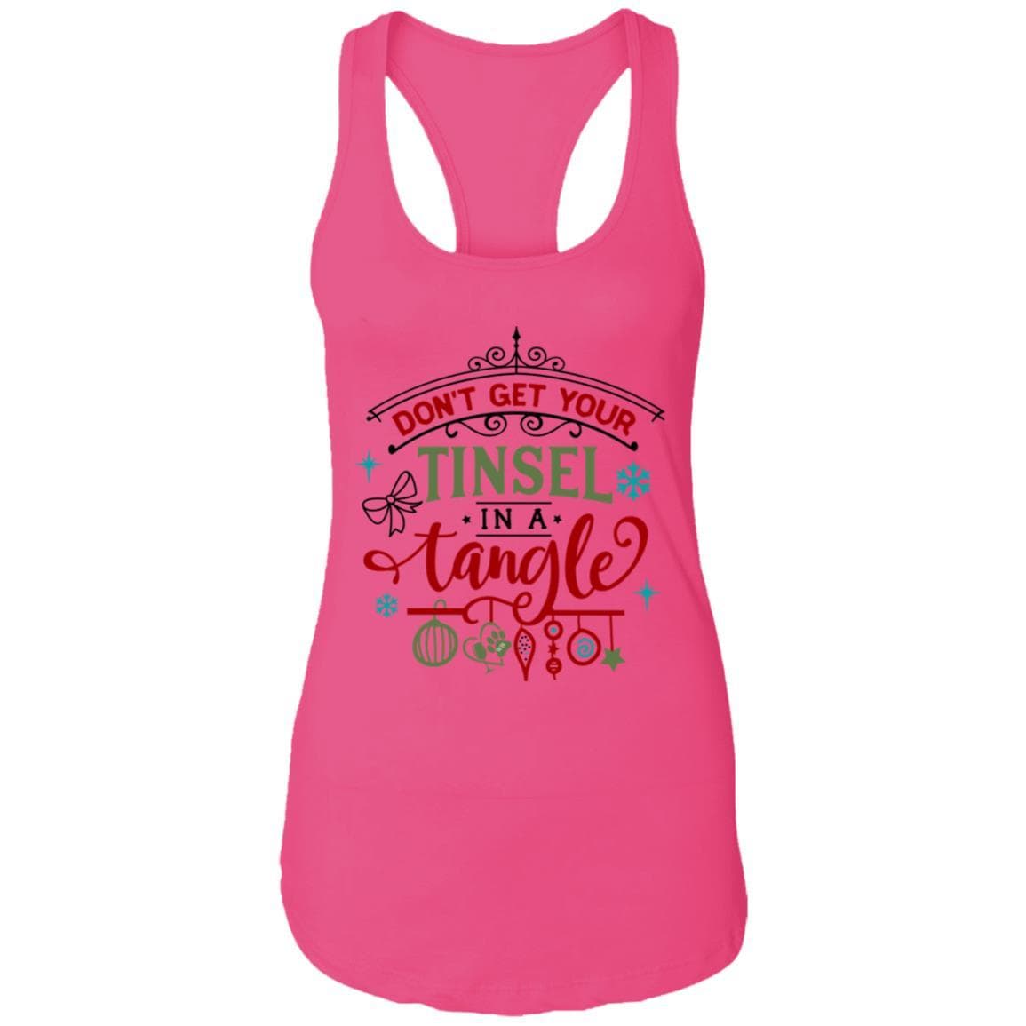 T-Shirts Raspberry / X-Small WineyBitches.Co "Don't Get Your Tinsel In A Tangle" Ladies Ideal Racerback Tank WineyBitchesCo