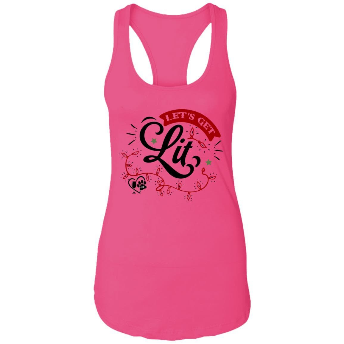 T-Shirts Raspberry / X-Small WineyBitches.Co "Let's Get Lit" Ladies Ideal Racerback Tank WineyBitchesCo
