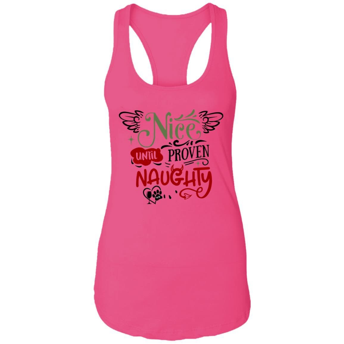 T-Shirts Raspberry / X-Small WineyBitches.Co "Nice Until Proven Naughty" Ladies Ideal Racerback Tank WineyBitchesCo