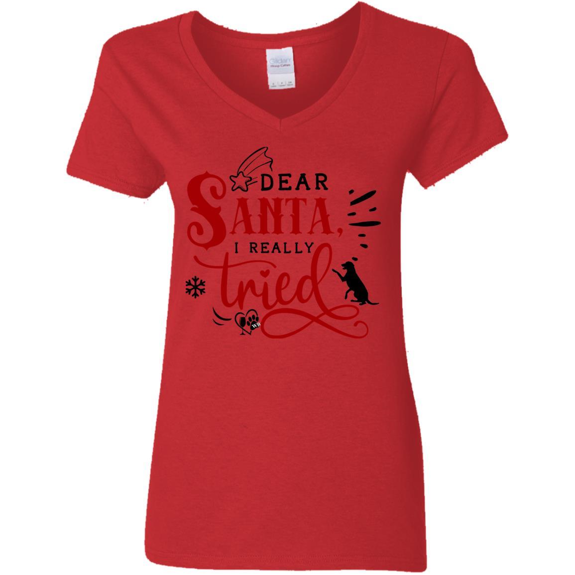 T-Shirts Red / S WineyBitches.Co Ladies' 5.3 oz. V-Neck T-Shirt WineyBitchesCo