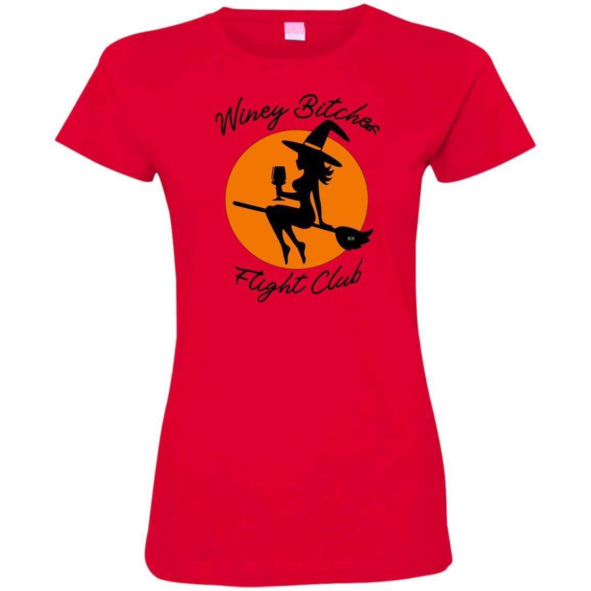 T-Shirts Red / S WineyBitches.Co "Winey Bitches Flight Club" Ladies' Fine Jersey T-Shirt WineyBitchesCo