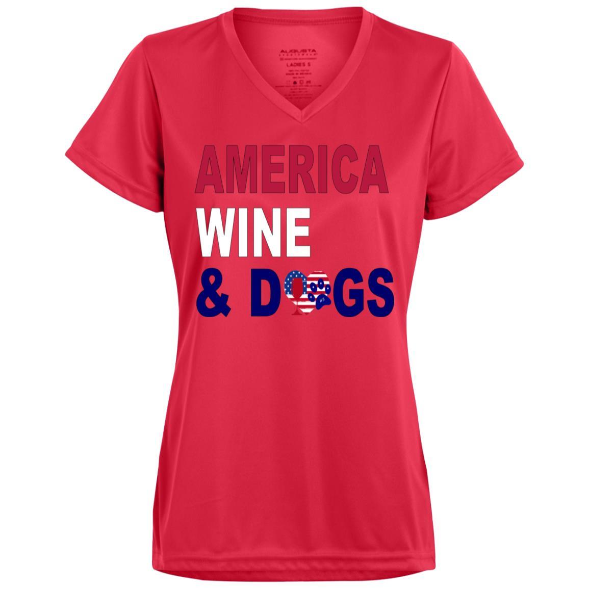 T-Shirts Red / X-Small WineyBitches.Co America Wine Dogs Ladies' Wicking T-Shirt WineyBitchesCo
