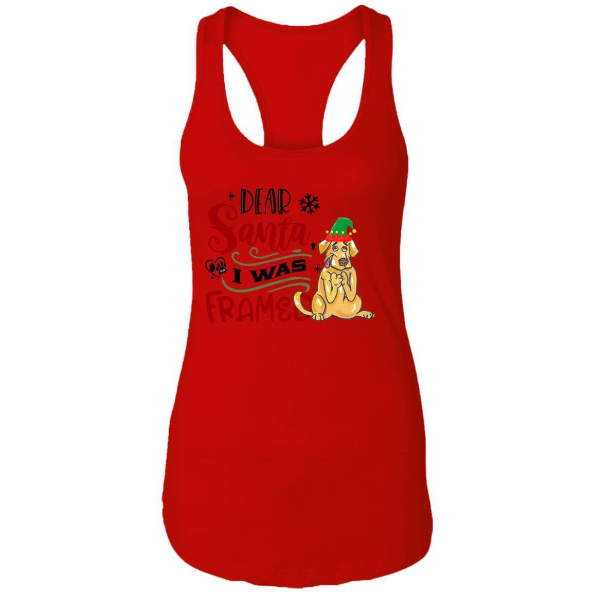 T-Shirts Red / X-Small WineyBitches.Co "Dear Santa I Was Framed" Ladies Ideal Racerback Tank WineyBitchesCo