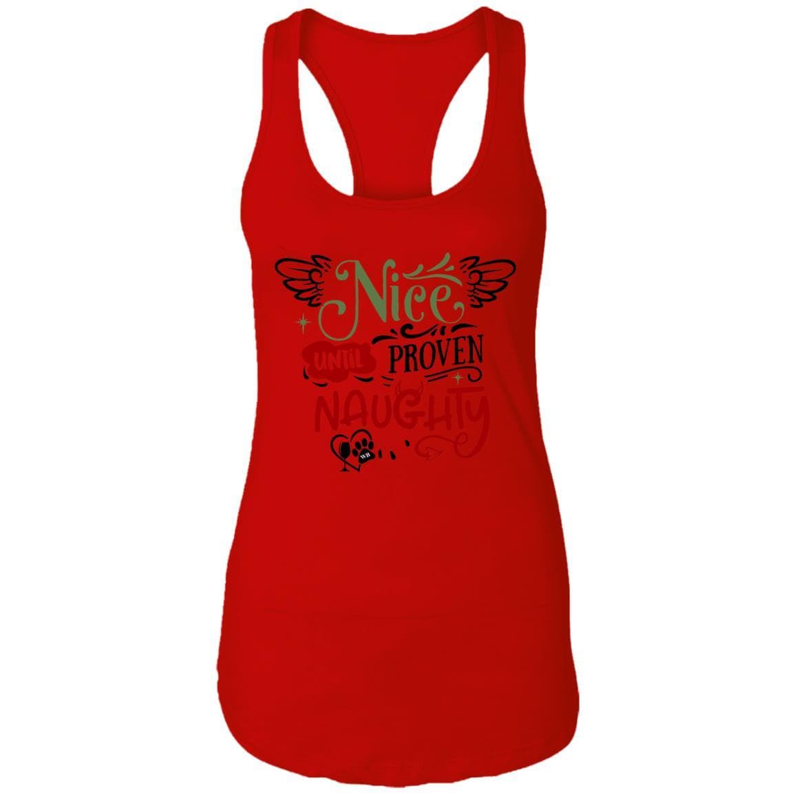 T-Shirts Red / X-Small WineyBitches.Co "Nice Until Proven Naughty" Ladies Ideal Racerback Tank WineyBitchesCo