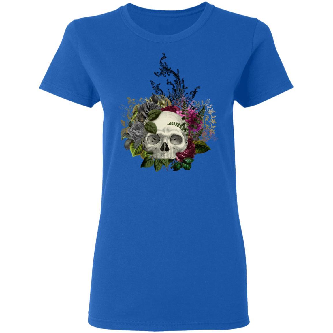 T-Shirts Royal / S Winey Bitches Co Skull Design #1 Ladies' 5.3 oz. T-Shirt WineyBitchesCo