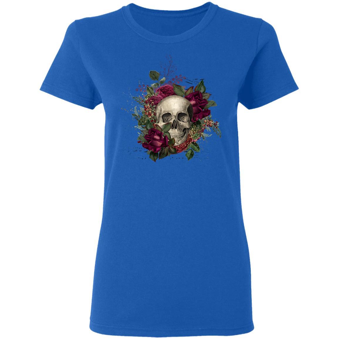 T-Shirts Royal / S Winey Bitches Co Skull Design #2 Ladies' 5.3 oz. T-Shirt WineyBitchesCo
