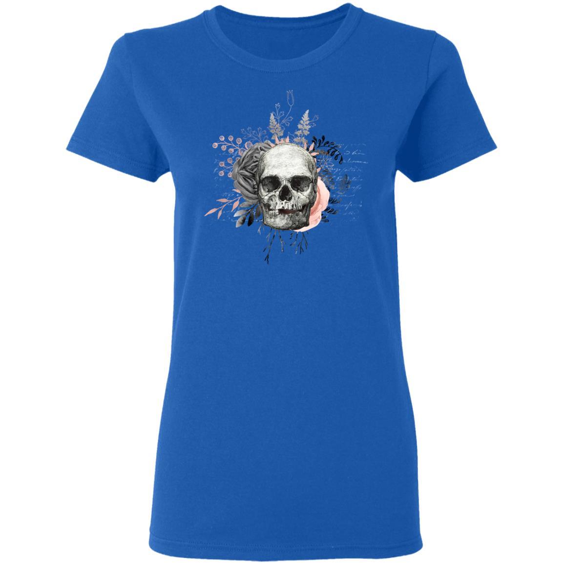 T-Shirts Royal / S Winey Bitches Co Skull Design # 3 Ladies' 5.3 oz. T-Shirt WineyBitchesCo