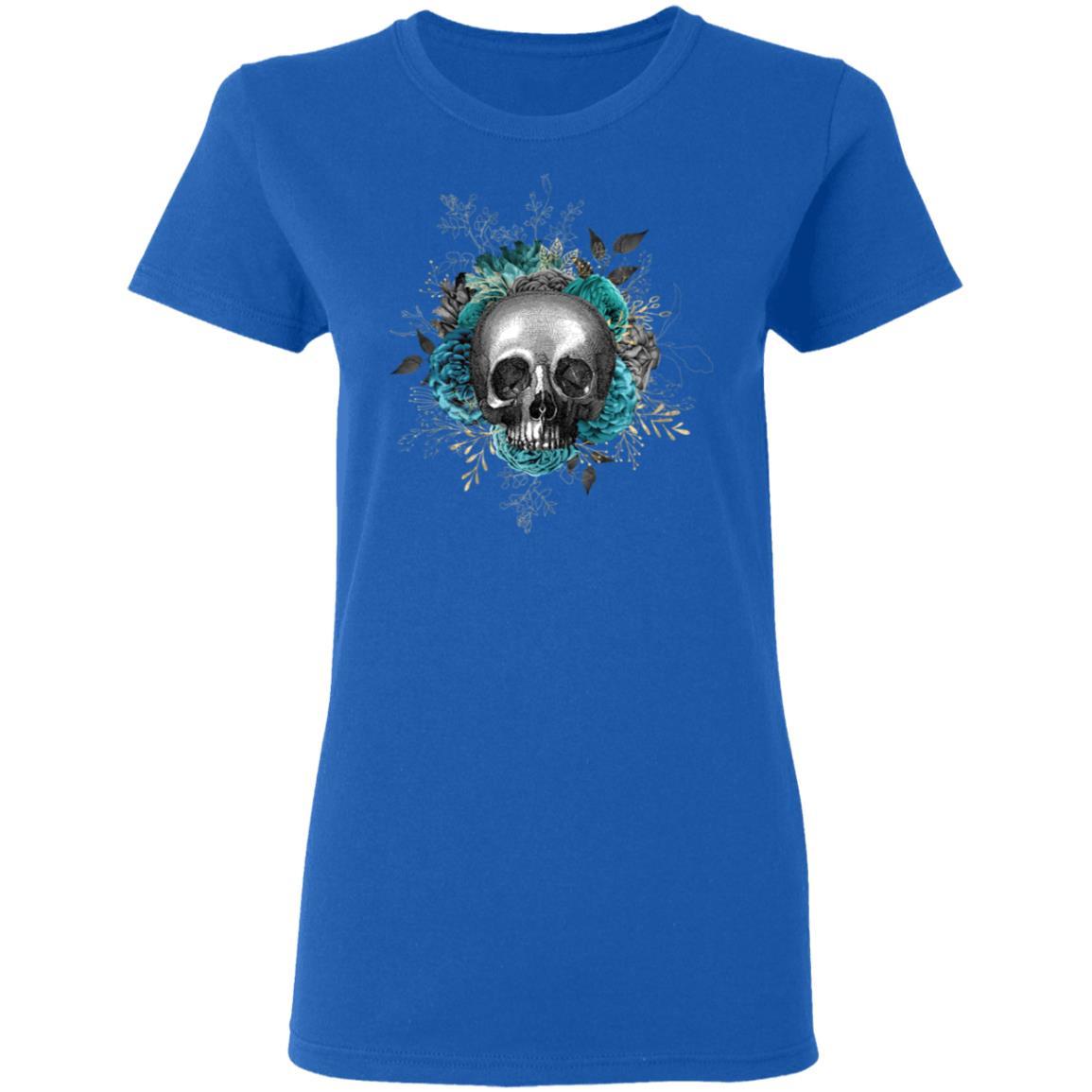 T-Shirts Royal / S Winey Bitches Co Skull Design #3 Ladies' 5.3 oz. T-Shirt WineyBitchesCo