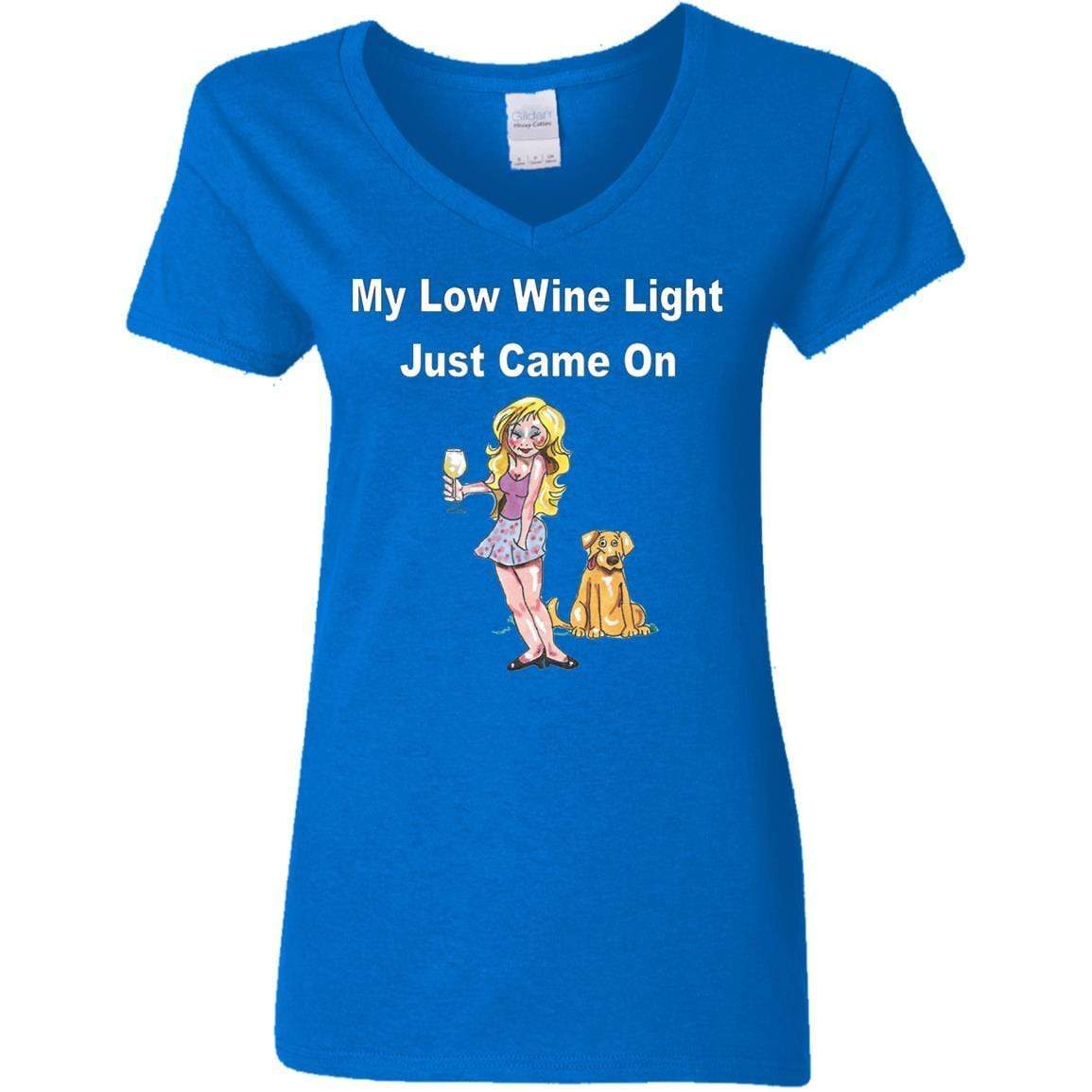 T-Shirts Royal / S WineyBitches.co 'Low Wine Light" Ladies' 5.3 oz. V-Neck T-Shirt WineyBitchesCo
