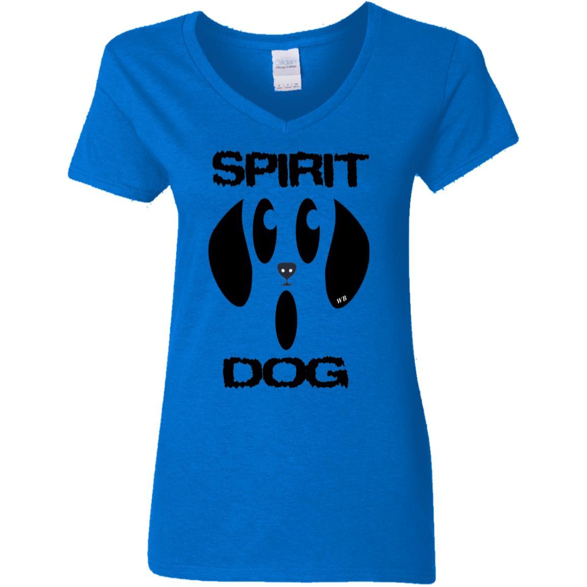 T-Shirts Royal / S WineyBitches.Co "Spirit Dog" Halloween Ladies' 5.3 oz. V-Neck T-Shirt WineyBitchesCo