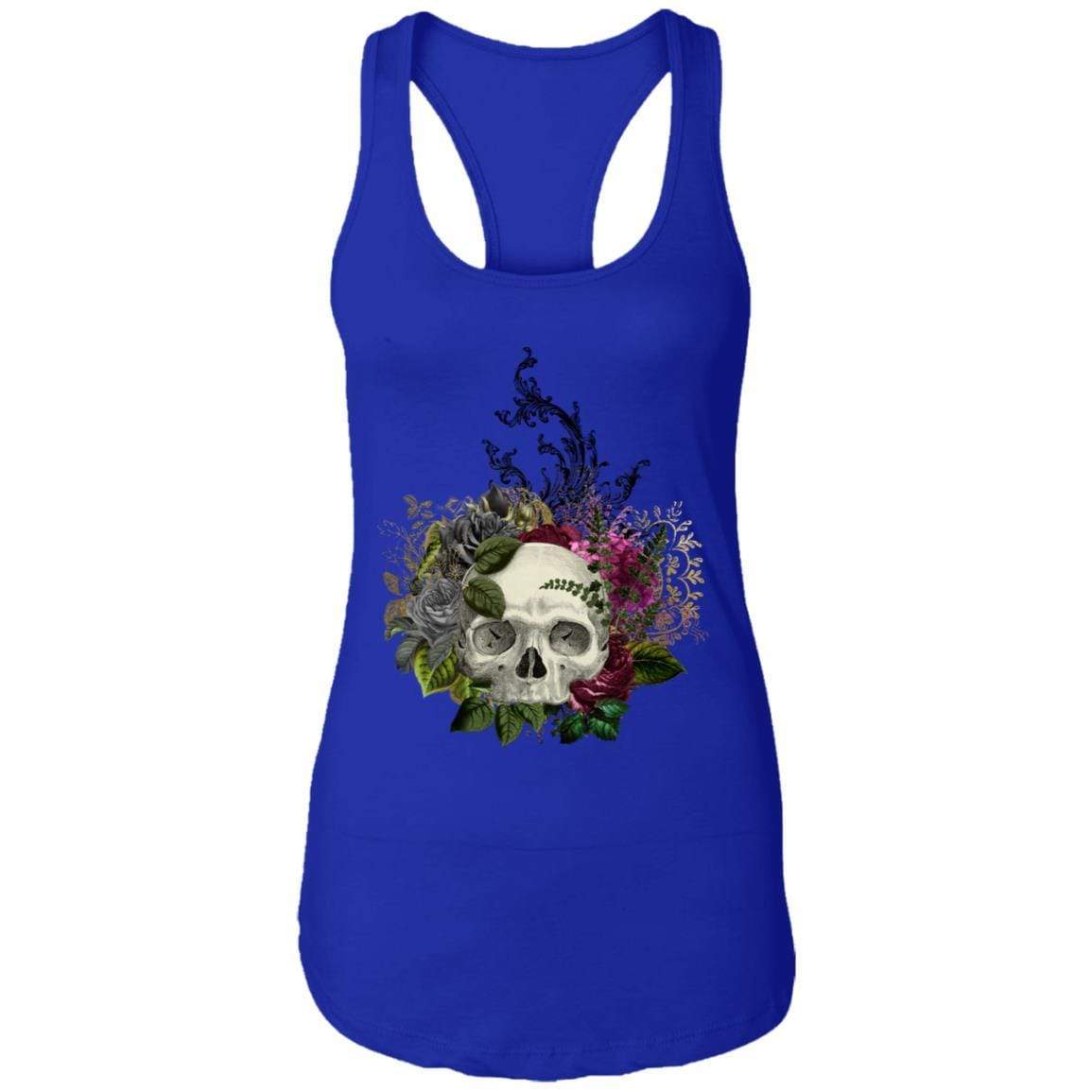 T-Shirts Royal / X-Small Winey Bitches Co Skull Design #1 Ladies Ideal Racerback Tank WineyBitchesCo