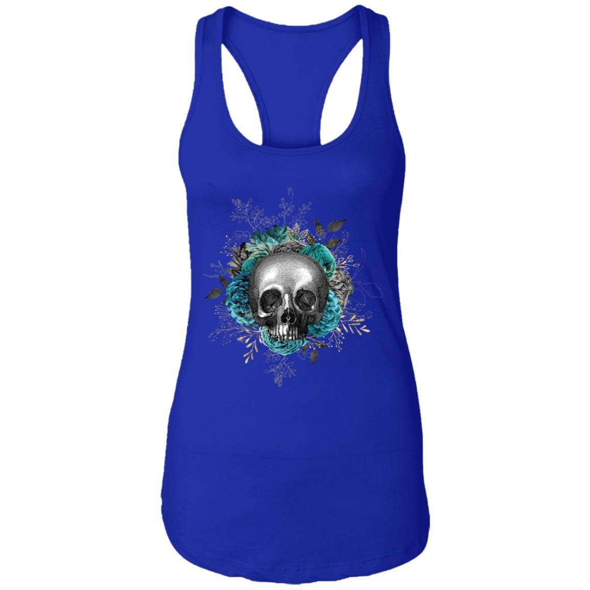 T-Shirts Royal / X-Small Winey Bitches Co Skull Design #3 Ladies Ideal Racerback Tank WineyBitchesCo