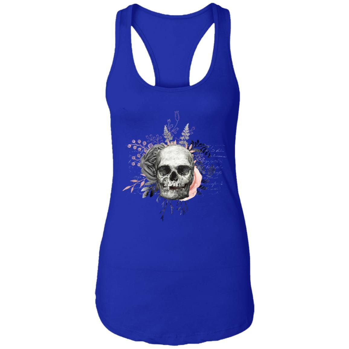 T-Shirts Royal / X-Small Winey Bitches Co Skull Design #4 Ladies Ideal Racerback Tank WineyBitchesCo