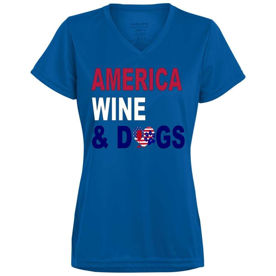 T-Shirts Royal / X-Small WineyBitches.Co America Wine Dogs Ladies' Wicking T-Shirt WineyBitchesCo