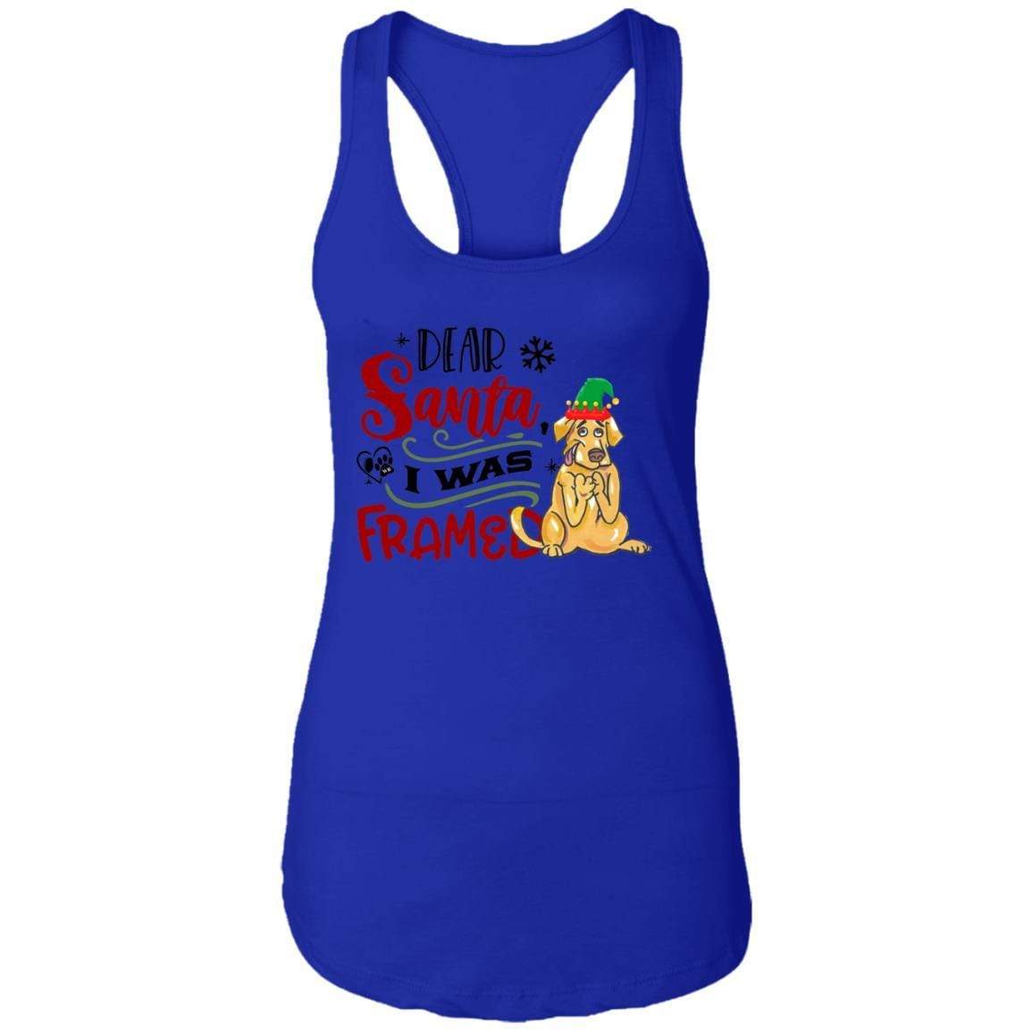 T-Shirts Royal / X-Small WineyBitches.Co "Dear Santa I Was Framed" Ladies Ideal Racerback Tank WineyBitchesCo