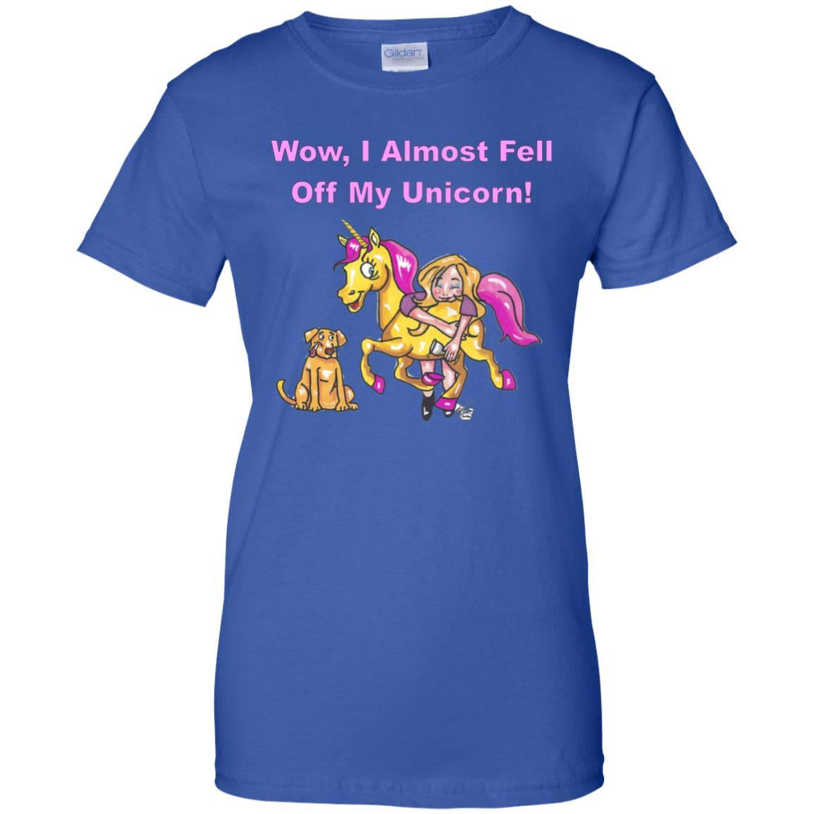 T-Shirts Royal / X-Small WineyBitches.co "Wow I Almost Fell Off My Unicorn Ladies' 100% Cotton T-Shirt WineyBitchesCo