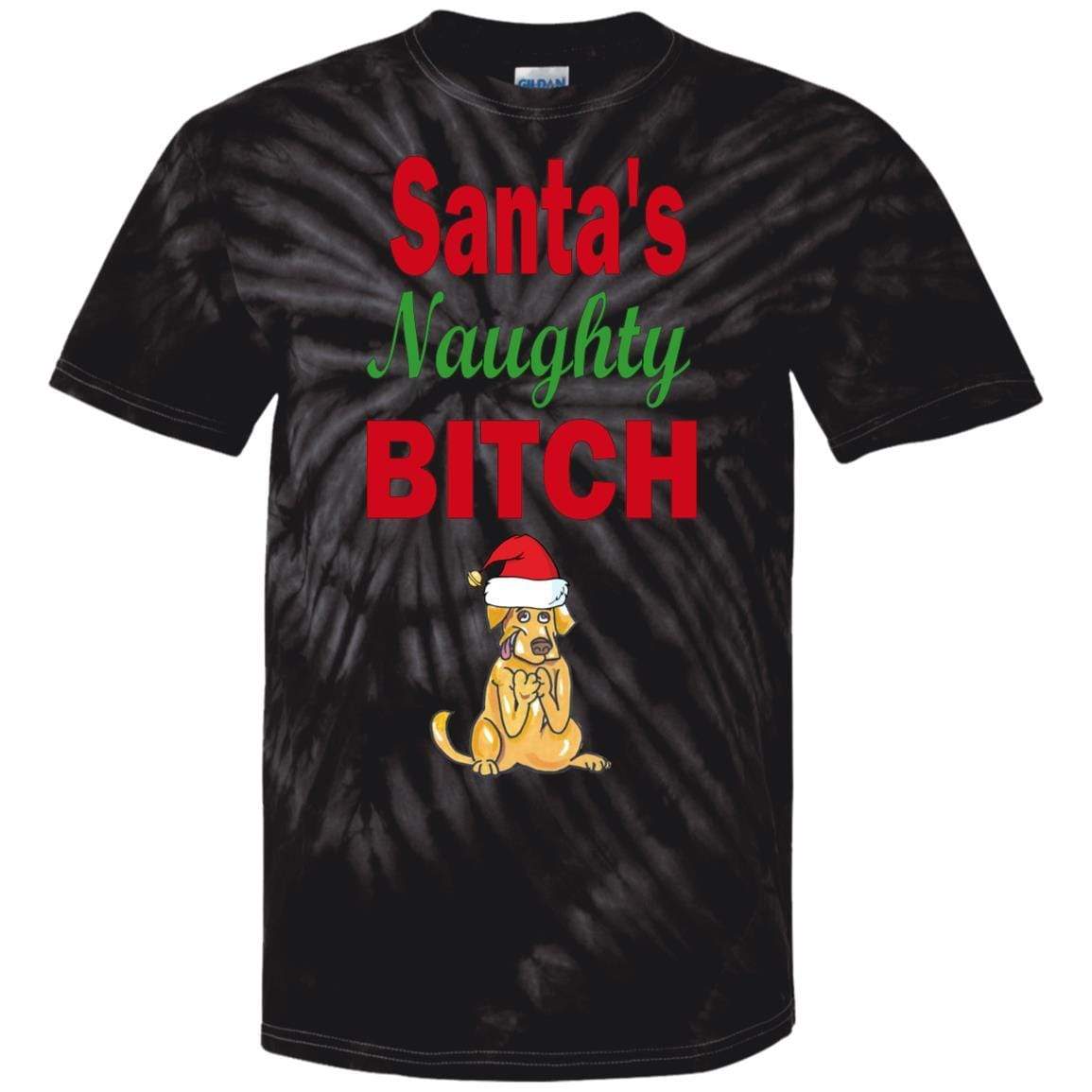 T-Shirts SpiderBlack / S WineyBitches.co Santa's Naughty Bitch-Jazzy Tie Dye T-Shirt WineyBitchesCo