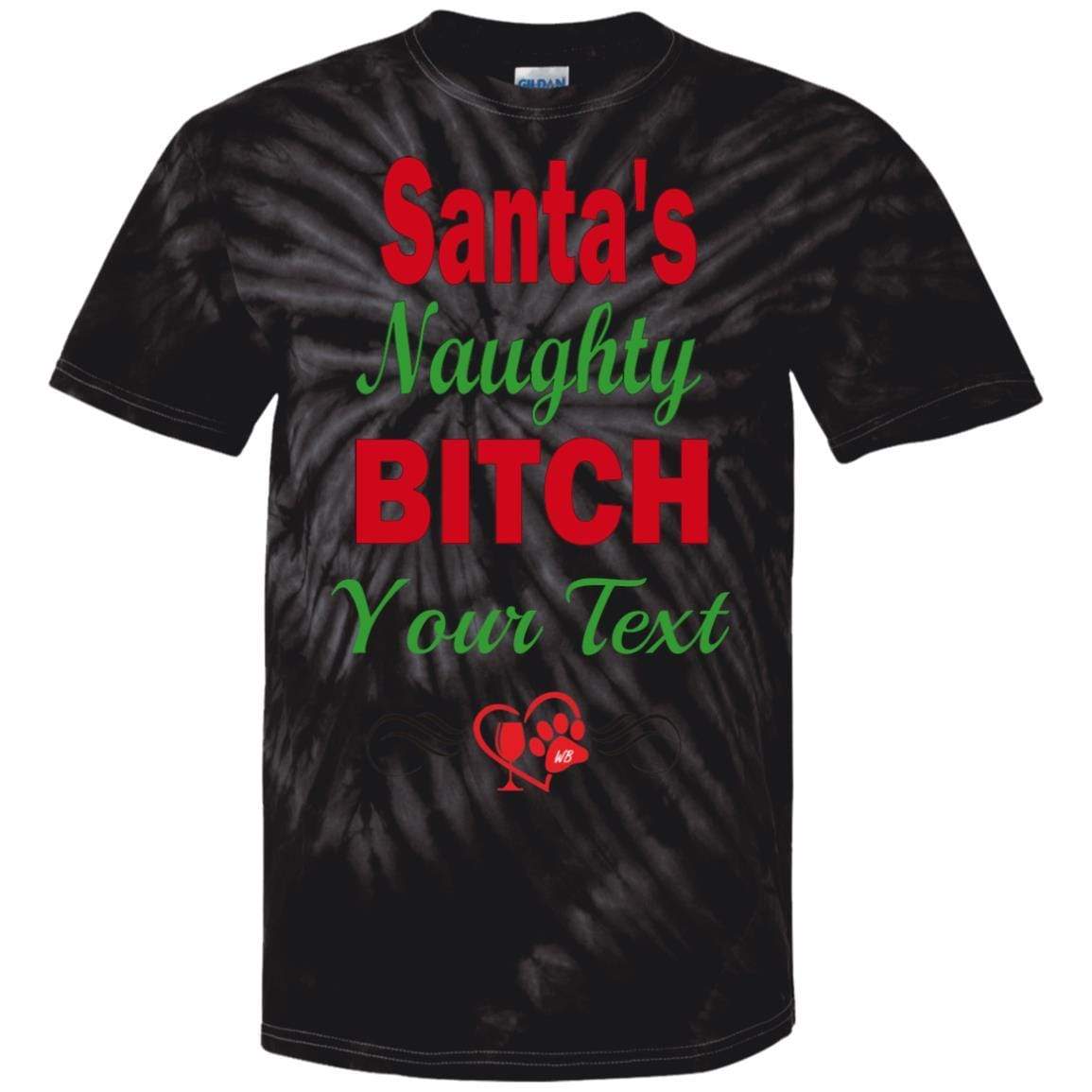T-Shirts SpiderBlack / S WineyBitches.co Santa's Naughty Bitch-Personalized Tie Dye T-Shirt WineyBitchesCo