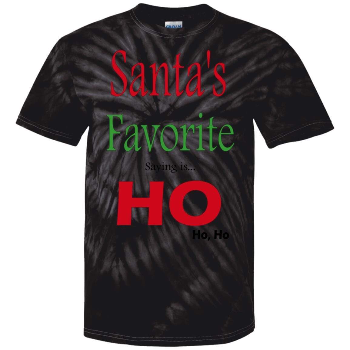 T-Shirts SpiderBlack / S WineyBitches.co "Santas Favorite Saying" Cotton Tie Dye T-Shirt WineyBitchesCo
