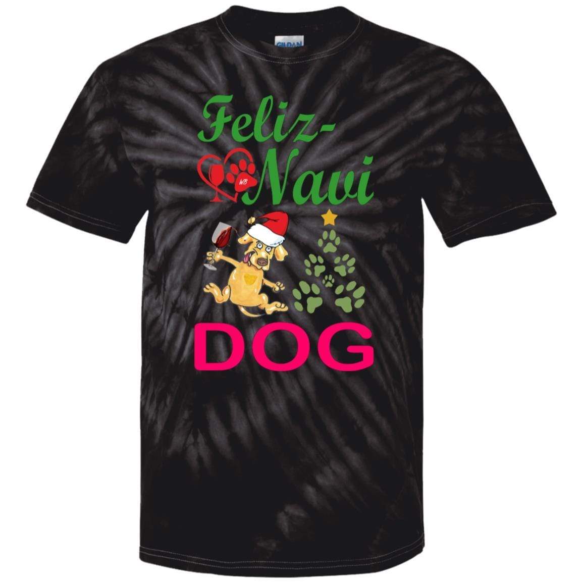 T-Shirts SpiderBlack / YXS WineyBitches.co Feliz Navi Dog Youth Tie Dye T-Shirt WineyBitchesCo