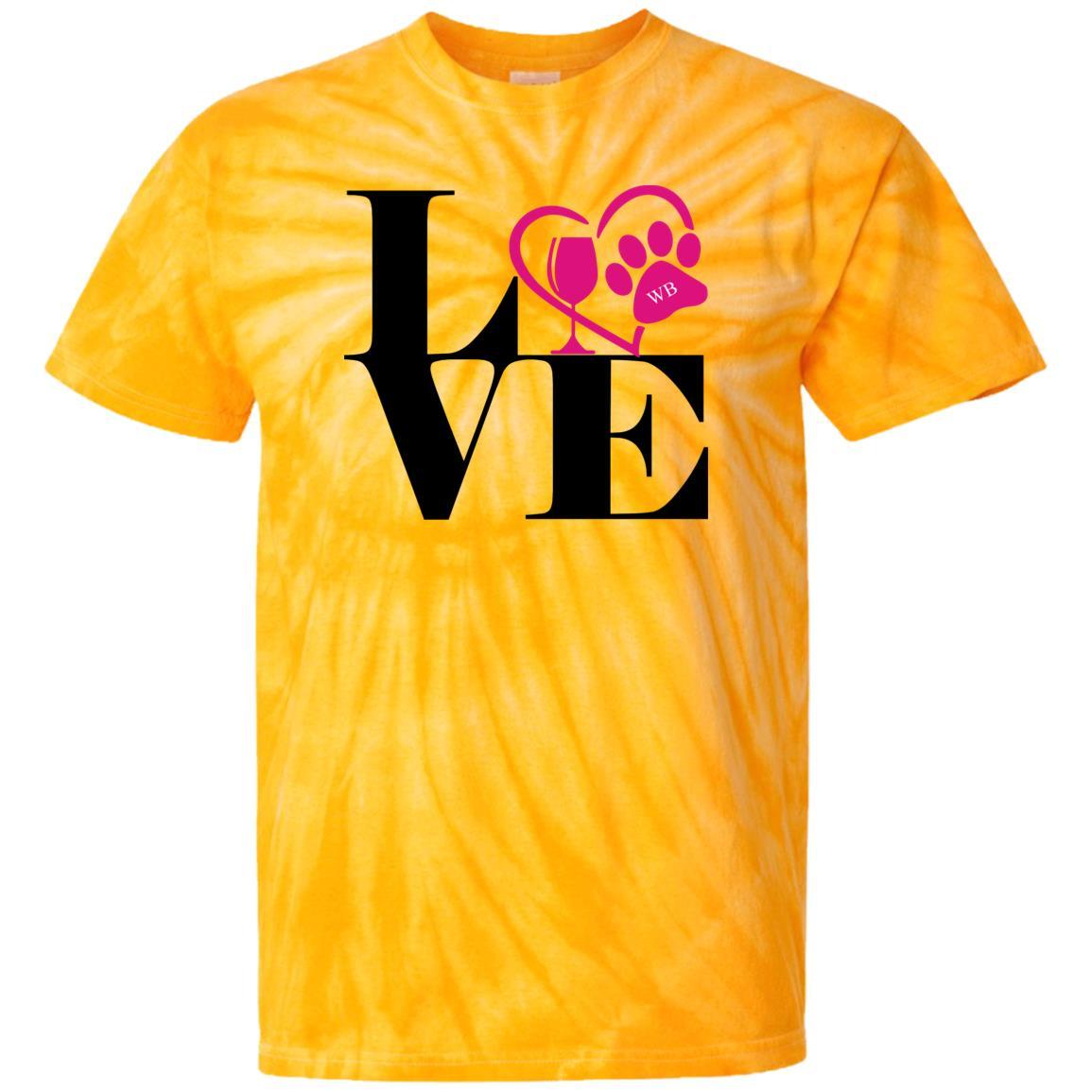 T-Shirts SpiderGold / S WineyBitches.Co "Love Paw 2" 100% Cotton Tie Dye T-Shirt WineyBitchesCo