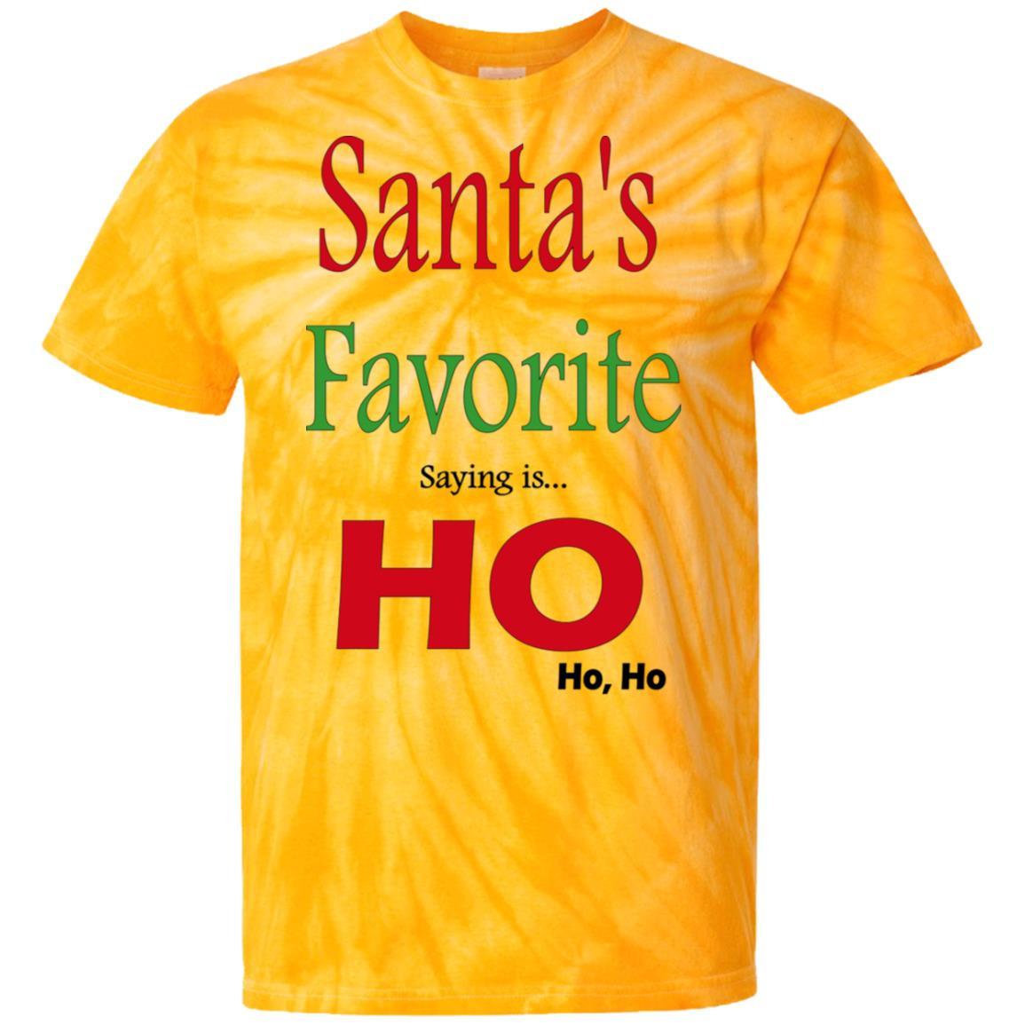 T-Shirts SpiderGold / S WineyBitches.co "Santas Favorite Saying" Cotton Tie Dye T-Shirt WineyBitchesCo
