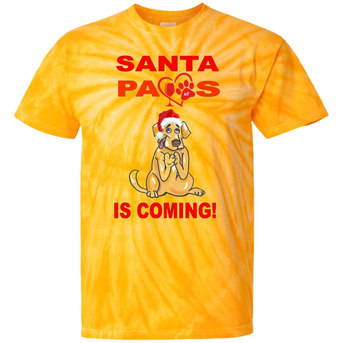 T-Shirts SpiderGold / YXS WineyBitches.co Santa Paws Is Coming Youth Tie Dye T-Shirt WineyBitchesCo