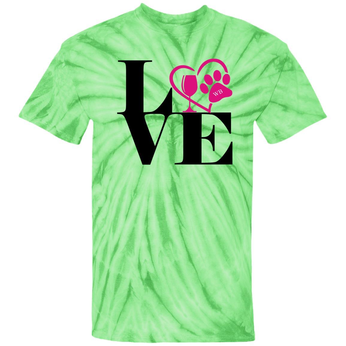 T-Shirts SpiderLime / S WineyBitches.Co "Love Paw 2" 100% Cotton Tie Dye T-Shirt WineyBitchesCo