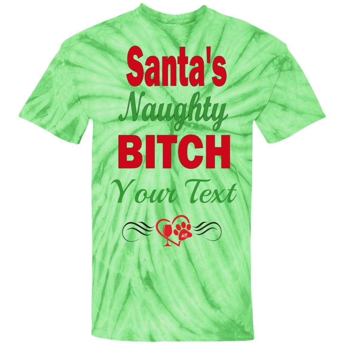 T-Shirts SpiderLime / S WineyBitches.co Santa's Naughty Bitch-Personalized Tie Dye T-Shirt WineyBitchesCo