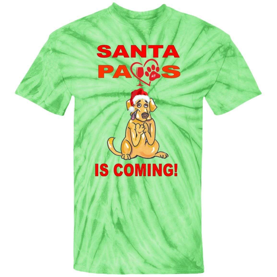 T-Shirts SpiderLime / YXS WineyBitches.co Santa Paws Is Coming Youth Tie Dye T-Shirt WineyBitchesCo