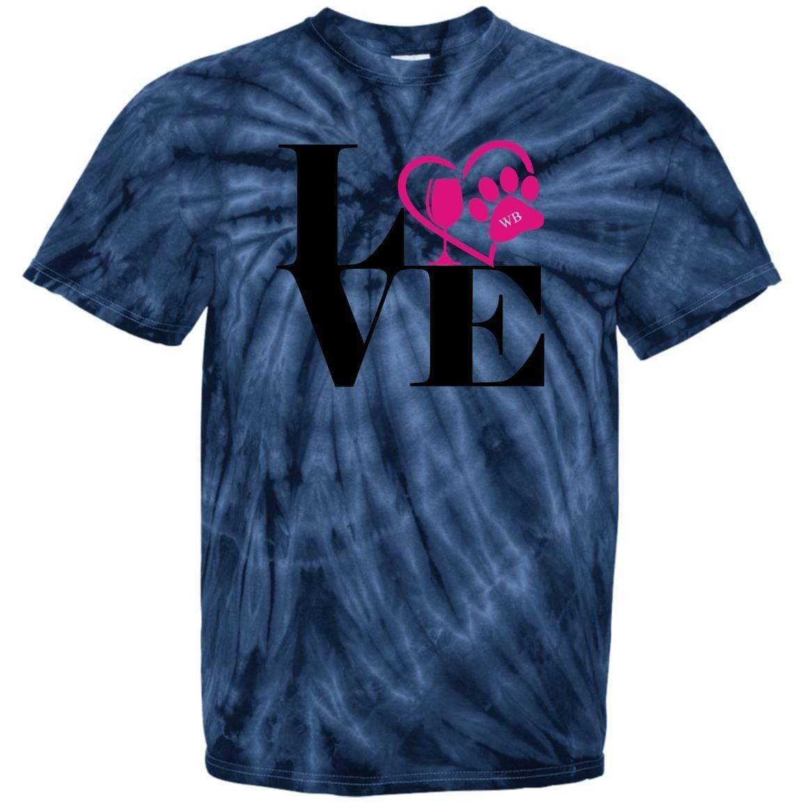 T-Shirts SpiderNavy / S WineyBitches.Co "Love Paw 2" 100% Cotton Tie Dye T-Shirt WineyBitchesCo