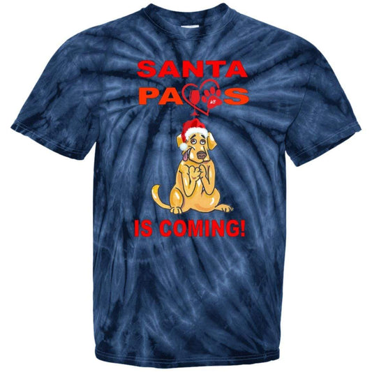 T-Shirts SpiderNavy / YXS WineyBitches.co Santa Paws Is Coming Youth Tie Dye T-Shirt WineyBitchesCo