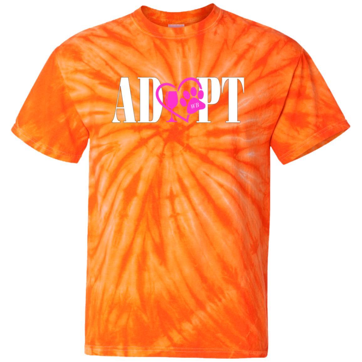 T-Shirts SpiderOrange / S WineyBitches.Co "Adopt" 100% Cotton Tie Dye T-Shirt-Pink Heart-White Lettering WineyBitchesCo